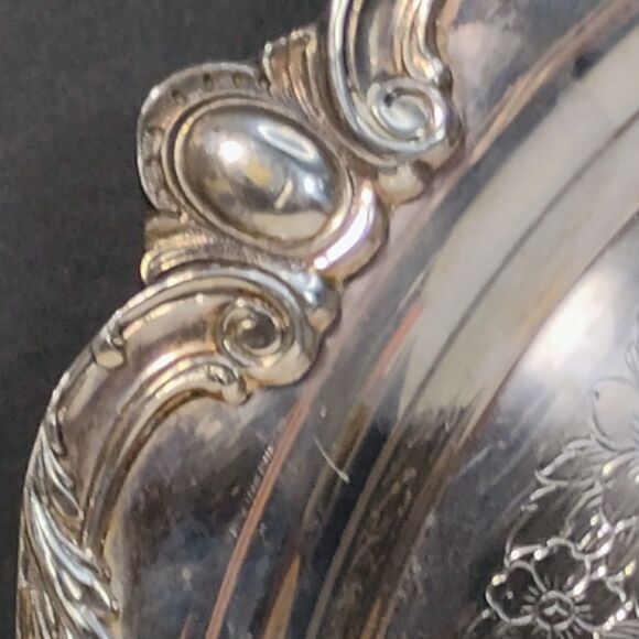 Vtg Webster Wilcox Serving Tray International Silver Co Plated Ornate Rochelle - Picture 6 of 12